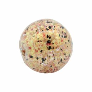 Murano Glass – Round Bead - 20mm - Speckled - Clear / Silver / Copper