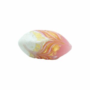 Murano Glass – Cubist Bead - 42mm - Pink / White