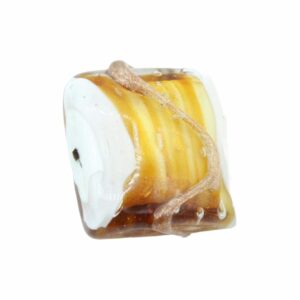 Murano Glass – Puffy Square Bead - 30mm - Topaz