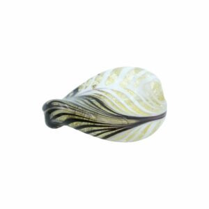 Murano Glass – Twist Oval Bead - 43mm - Black / White / Stripe