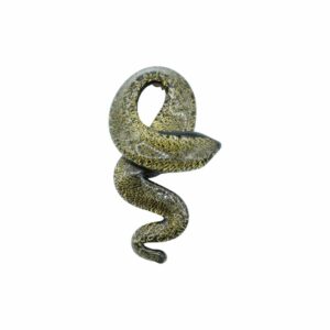 Murano Glass – Pendant - Snake - 72mm – Black Diamond / Gold