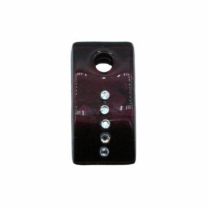 Murano Glass – Pendant - Rectangle / Crystal - 40mm – Maroon