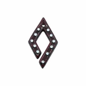 Murano Glass – Pendant - Diamond / Crystal - 54mm – Maroon