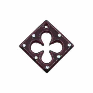 Murano Glass – Pendant - Diamond / Clover / Crystal - 50mm – Maroon