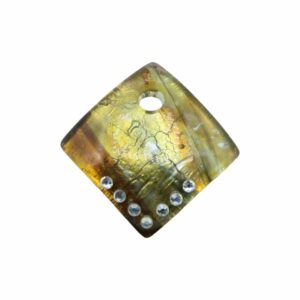 Murano Glass – Pendant - Arched Diamond / Crystal - 40mm – Luminous Green