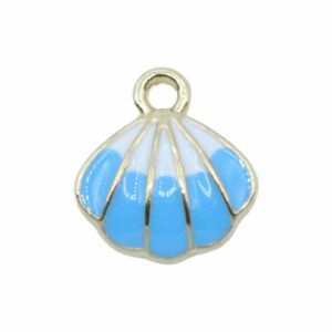 Shell Charm - 18mm - Gold / Blue