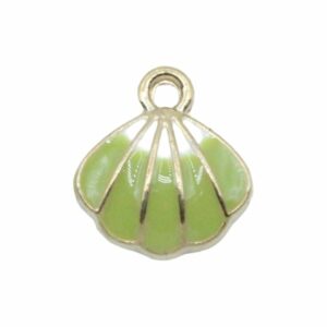 Shell Charm - 18mm - Gold / Green