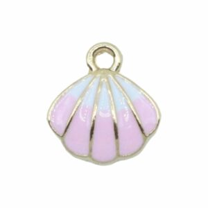 Shell Charm - 18mm - Gold / Pink