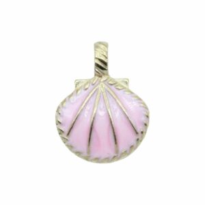 Shell Charm - 25mm - Gold / Pink