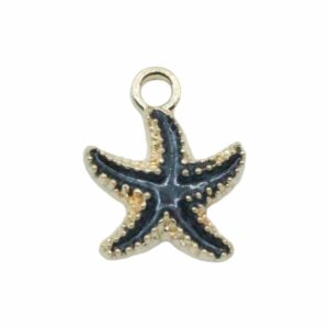 Starfish Charm - 19mm - Gold / Black