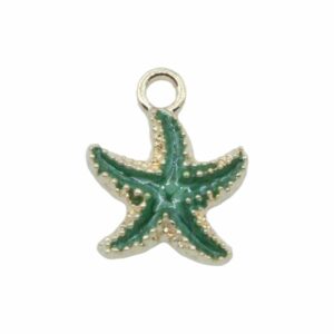 Starfish Charm - 19mm - Gold / Green
