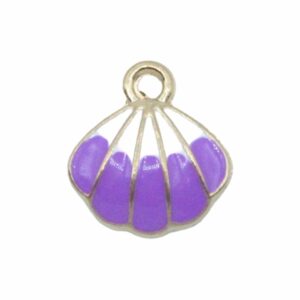Shell Charm - 18mm - Gold / Purple