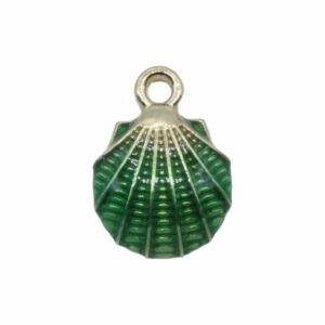 Shell Charm - 18mm - Gold / Emerald
