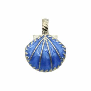 Shell Charm - 25mm - Gold / Blue