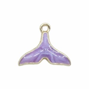 Whale Tail Charm - 15mm - Gold / Purple