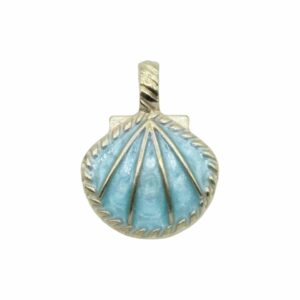 Shell Charm - 25mm - Gold / Aqua