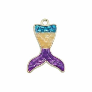 Mermaid Tail Charm - 27mm - Gold / D