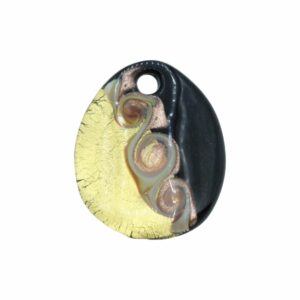 Murano Glass – Pendant - Black / Gold / Bronze - 60mm