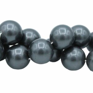 Shell Pearl - Round - 16mm - 40cm Strand - Grey
