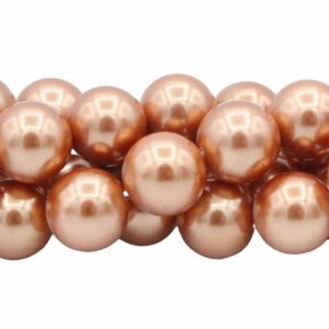 Shell Pearl - Round - 14mm - 40cm Strand - Copper