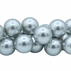 Shell Pearl - Round - 14mm - 40cm Strand - Light Grey