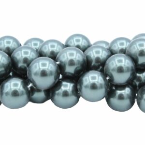 Shell Pearl - Round - 16mm - 40cm Strand - Tahitian Green