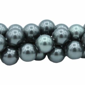 Shell Pearl - Round - 14mm - 40cm Strand - Tahitian Green