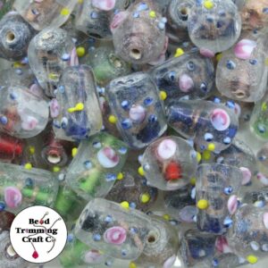 Glass Swirl Bead Mix - 11 - 16mm - 100 grams