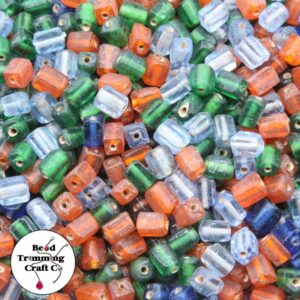 Rectangle Glass Bead Mix - 7mm - 100 grams