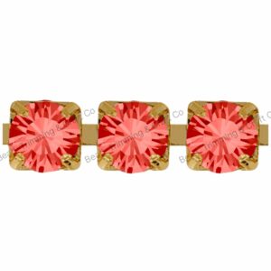Swarovski Cupchain - 3mm - Padparadscha / No Plating - Price per centimeter