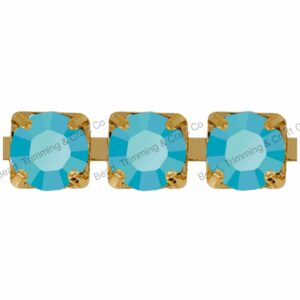 Swarovski Cupchain - 3mm - Turquoise / No Plating - Price per centimeter