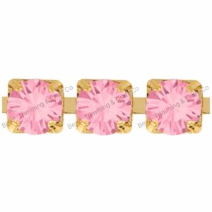 Swarovski Cupchain - 2.1mm - Light Rose / Gold - Price per centimeter