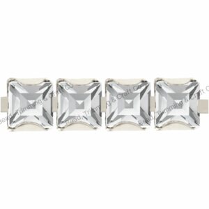 Swarovski Cupchain - Square - 4mm - Crystal / Sterling Silver - Price per centimeter