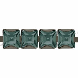 Swarovski Cupchain - Square - 4mm - Black Diamond / Gun Metal - Price per centimeter