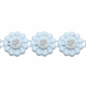 Flower Trimming - 10mm - Crystal / White - Price per centimeter