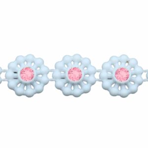 Flower Trimming - 10mm - Light Rose / White - Price per centimeter