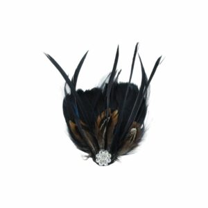 Feather - Fancy Hackle Pad - Crystal – 120mm - Black