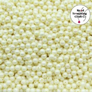 Plastic Pearl - Round – 4mm - Cream Iris - Price per gram
