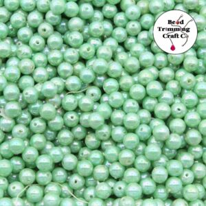 Plastic Pearl - Round – 4mm - Green Iris - Price per gram