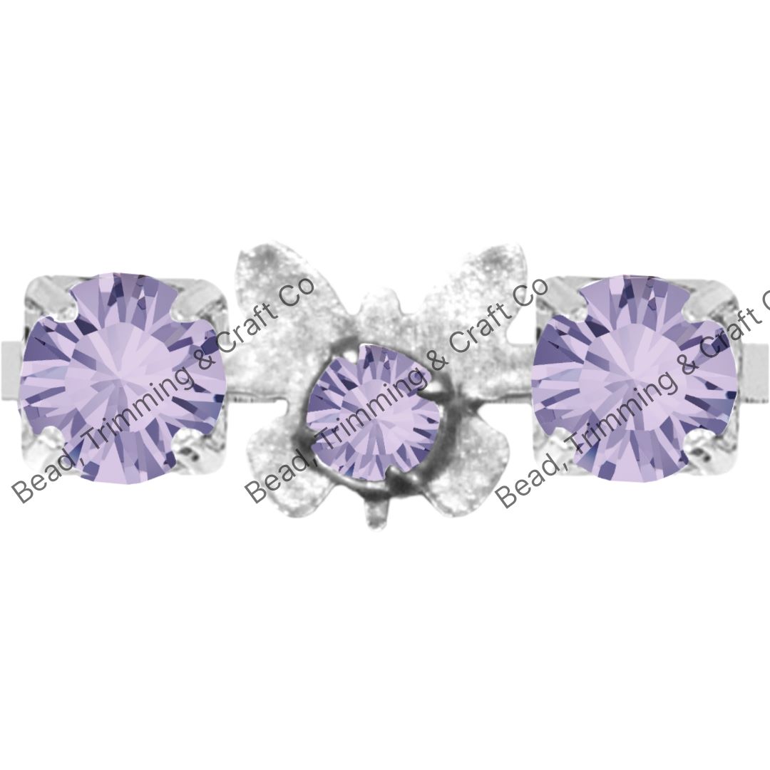 Swarovski Butterfly Cupchain - 6mm - Violet / Sterling Silver - Price per centimeter