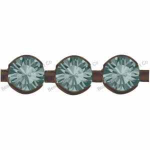 Swarovski Bezel Cupchain - 2.5mm - Black Diamond / Gun Metal - Price per centimeter