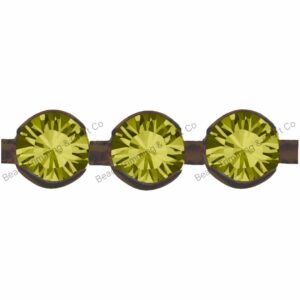 Swarovski Bezel Cupchain - 2.5mm - Khaki / Gun Metal - Price per centimeter