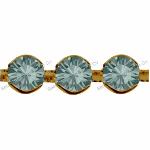 Swarovski Bezel Cupchain - 2.5mm - Black Diamond / No Plating - Price per centimeter