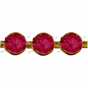 Swarovski Bezel Cupchain - 2.5mm - Ruby / No Plating - Price per centimeter