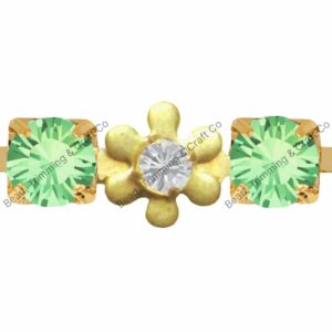 Swarovski Flower Cupchain - 6mm - Chrysolite / Gold - Price per centimeter