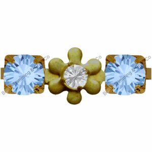 Swarovski Flower Cupchain - 6mm - Light Sapphire / No Plating - Price per centimeter