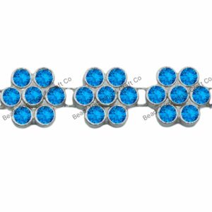 Swarovski Flower Trimming - 11mm - Sapphire / Antique Silver - Price per centimeter