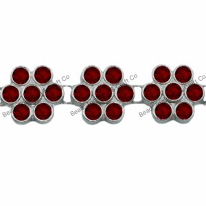 Swarovski Flower Trimming - 11mm - Siam / Antique Silver - Price per centimeter