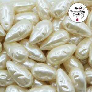 Plastic Pearl - Baroque Drop – 30mm - Light Creamrose