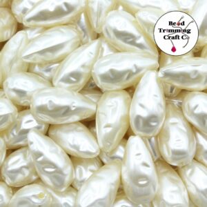 Plastic Pearl - Baroque Drop – 21mm - Light Creamrose